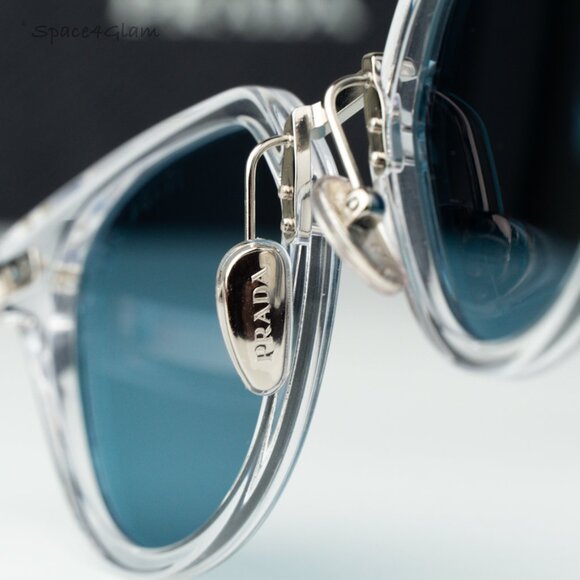 Prada Men Sunglasses Crystal Green Polarized Oval PR17YS 2AZ04D BRAND NEW - Picture 7 of 12